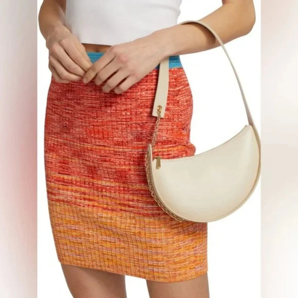 STAUD Piera Space Dye Mini Skirt in Orange size Large Party Neon Tie Dye - Picture 1 of 10